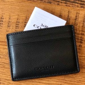 Coach leather money clip / wallet / card case